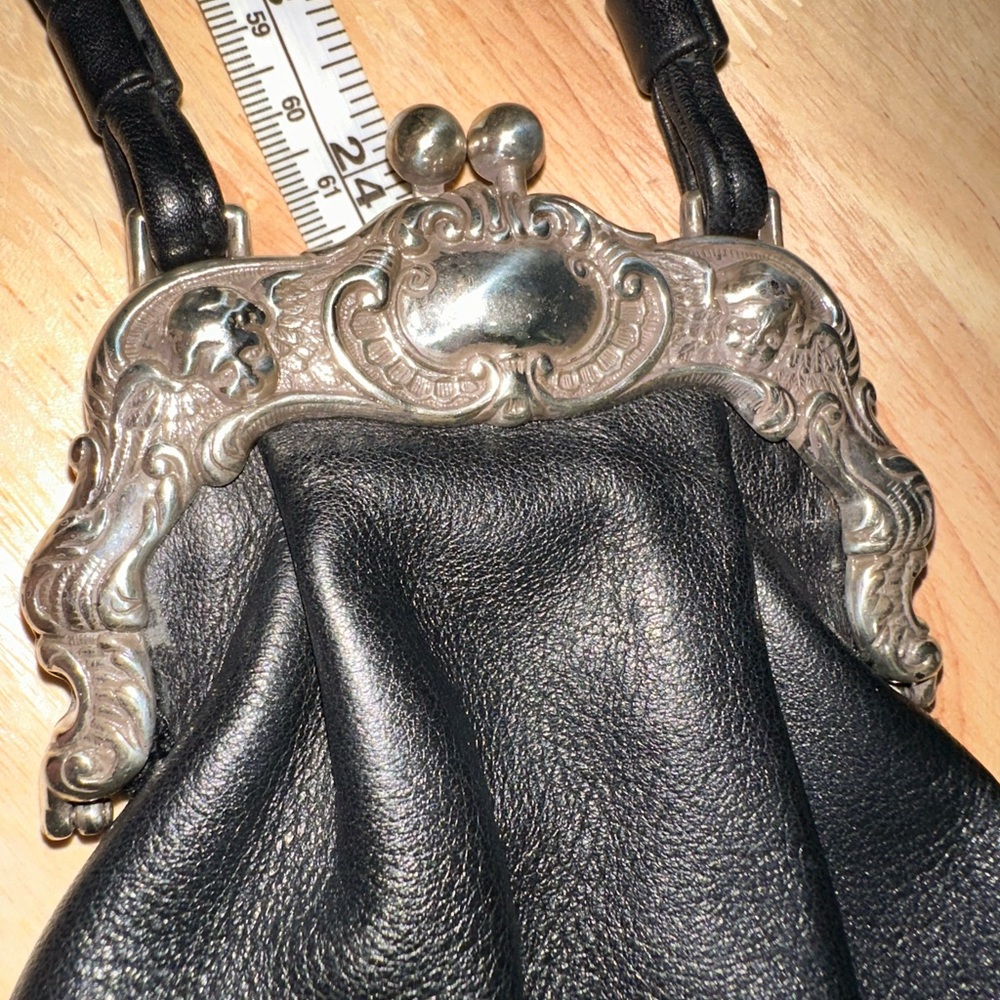 Brighton One World Black Stacy Mini Leather Handbag Purse - Picture 8 of 11